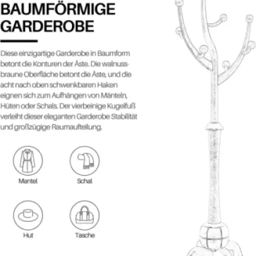 Test Bekrvio Porte-manteaux bois massif : le portemanteau arbre qui tient vraiment debout