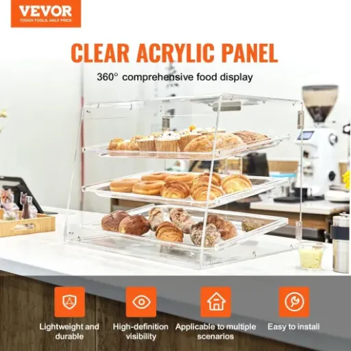 Test VEVOR Présentoir à Pâtisserie 3 Niveaux : la vitrine pas chère qui fait le job (avec quelques compromis)