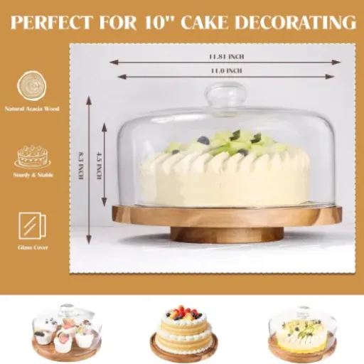 Test Présentoir à gâteau rotatif en verre avec couvercle : joli plateau d’appoint qui fait le job sans être parfait