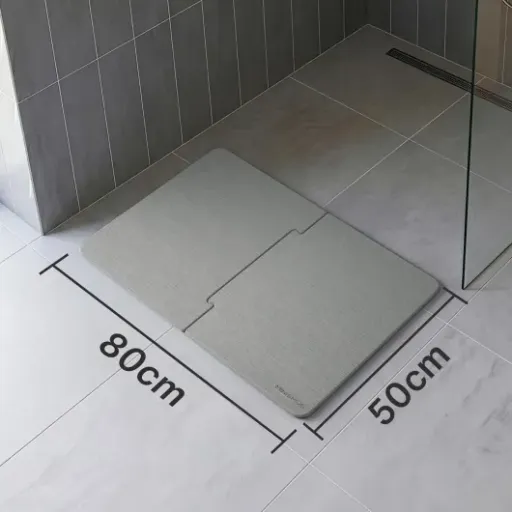 Test Minismus Tapis de Bain en diatomite 80x50 : le tapis rigide qui garde enfin le sol vraiment sec