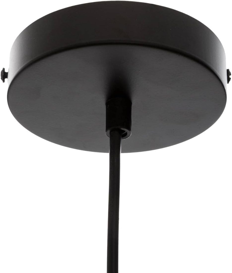 Atmosphera - Suspension Galt Métal Noir D34cm - Câble Réglable - Ampoule Non Incluse E27 40W - Luminaire pour Salon, Cuisine, Bureau, Chambre