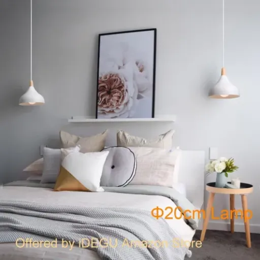 Test IDEGU 20CM Lustre Suspension : une petite lampe simple qui fait le job au-dessus de la table ou du plan de travail