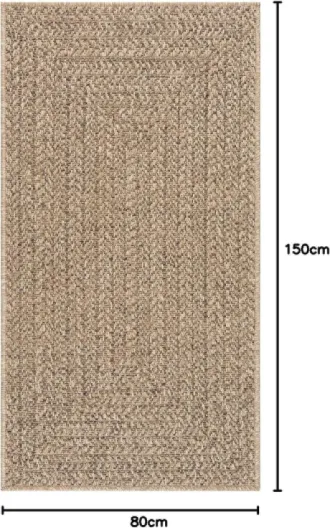 Kansas – Tapis intérieur Confortable et élégant pour Salon, Chambre ou Couloir, Doux et Chaleureux, Facile à Nettoyer, Style Jute Naturel, également adapté pour l’extérieur, 80 x 150 cm 80 x 150 cm Rectangulaire Nature-2