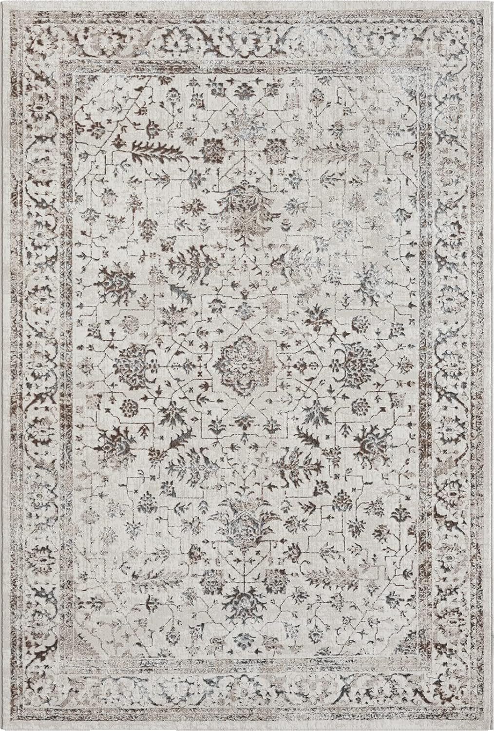 The carpet Mila Tapis Moderne Dense à Poils Courts, Salon, Chambre à Coucher, Brillance élégante, Fibre Brillante, Effet très Profond, Bordure, Creme, 160 x 230 cm 160 x 230 cm Bordure Crème