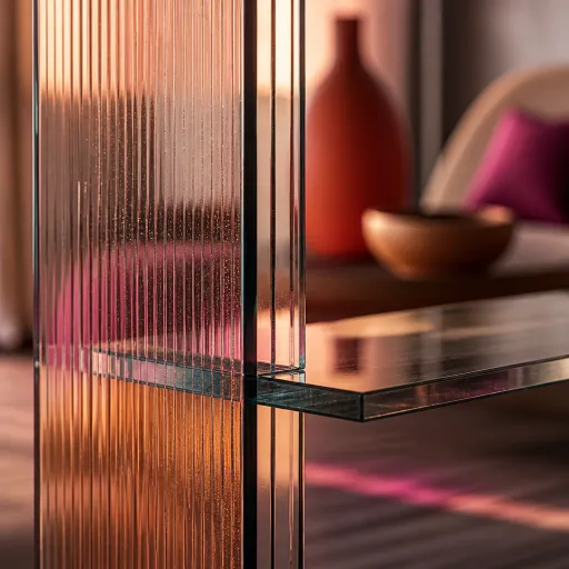 Mobilier en verre texturé : la transparence qui sculpte l'espace sans l'encombrer